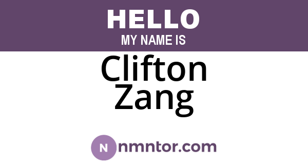Clifton Zang