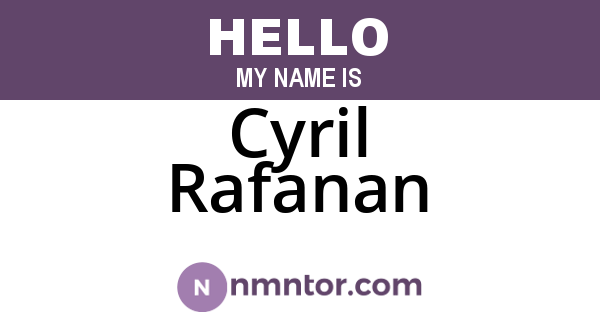 Cyril Rafanan