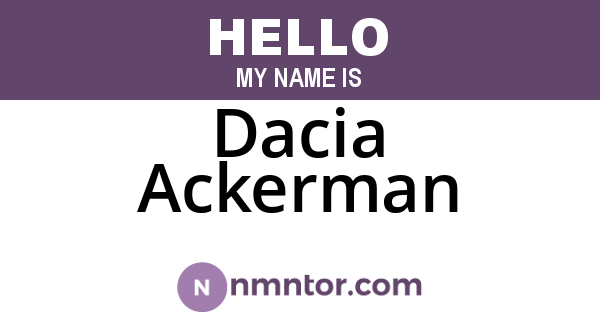 Dacia Ackerman