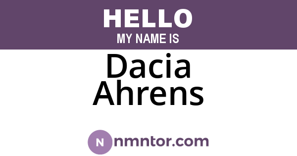 Dacia Ahrens