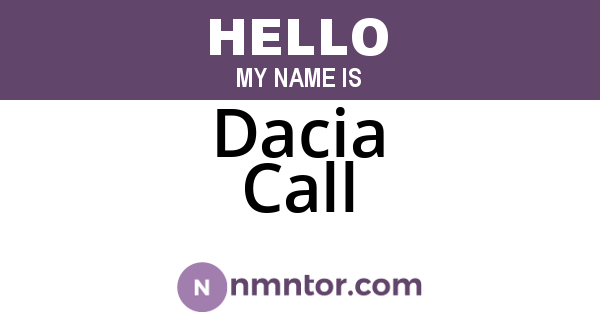 Dacia Call