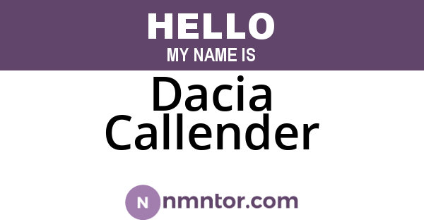 Dacia Callender