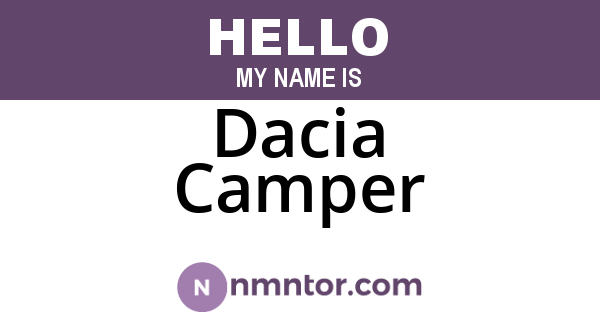 Dacia Camper