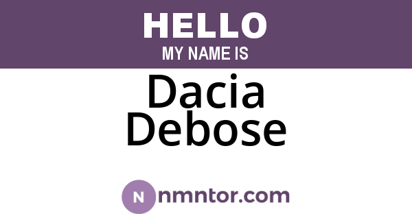 Dacia Debose