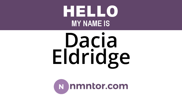 Dacia Eldridge