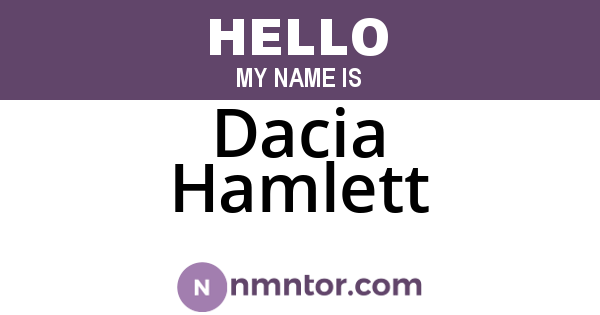 Dacia Hamlett