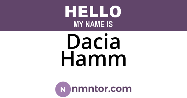 Dacia Hamm