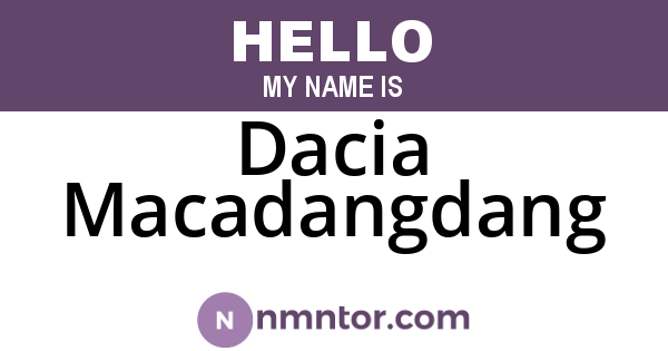 Dacia Macadangdang