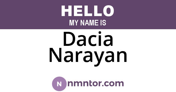 Dacia Narayan