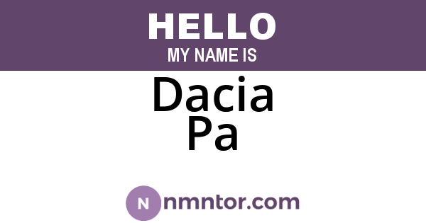 Dacia Pa