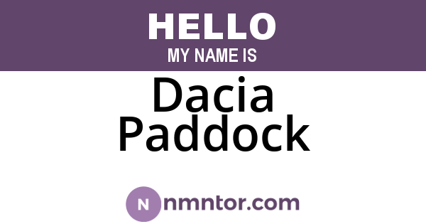 Dacia Paddock