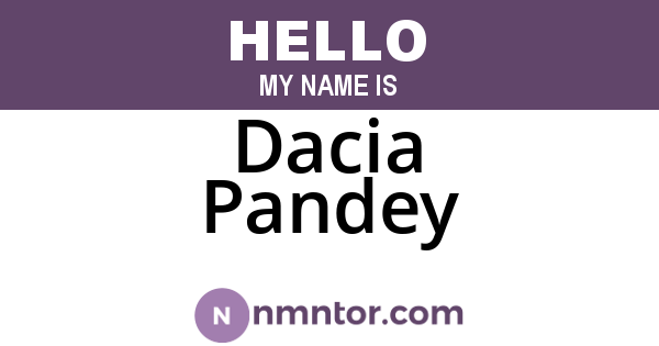 Dacia Pandey