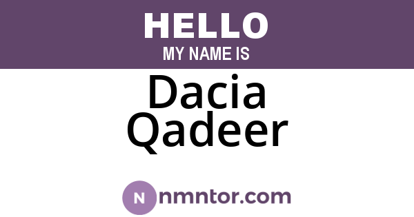 Dacia Qadeer