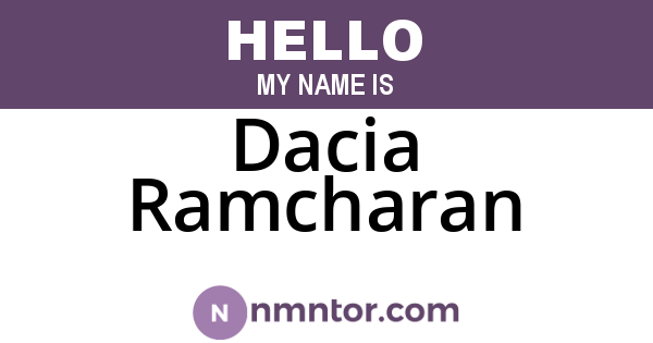 Dacia Ramcharan