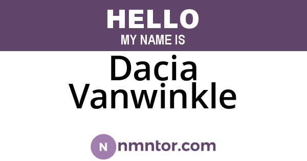 Dacia Vanwinkle