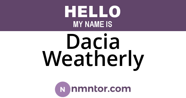 Dacia Weatherly