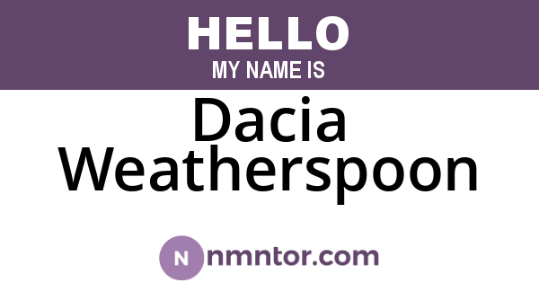 Dacia Weatherspoon