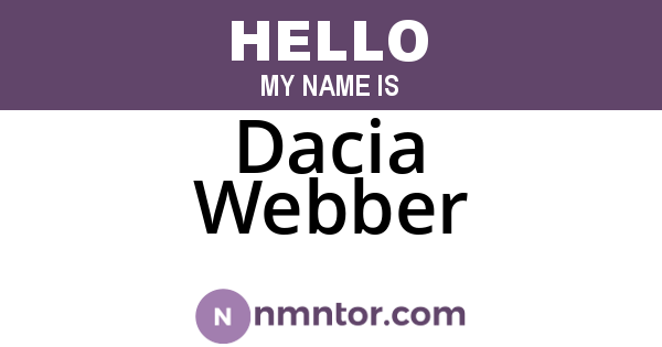Dacia Webber