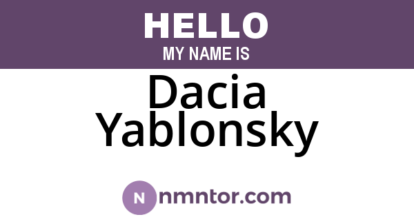 Dacia Yablonsky