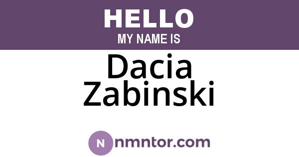 Dacia Zabinski