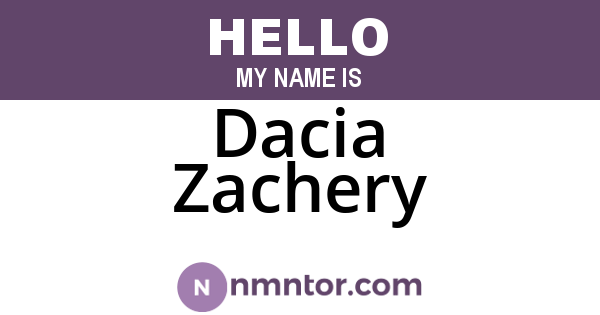 Dacia Zachery