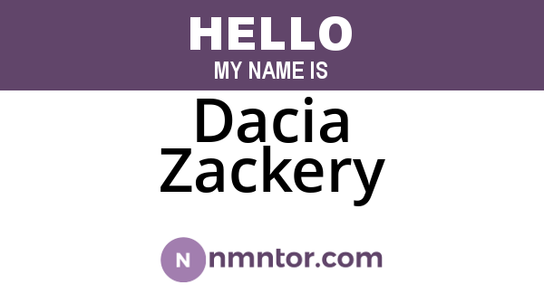 Dacia Zackery