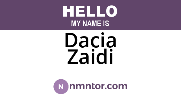 Dacia Zaidi