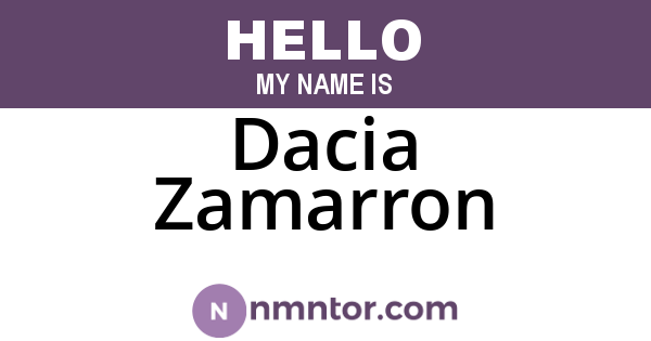 Dacia Zamarron