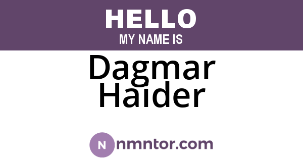 Dagmar Haider