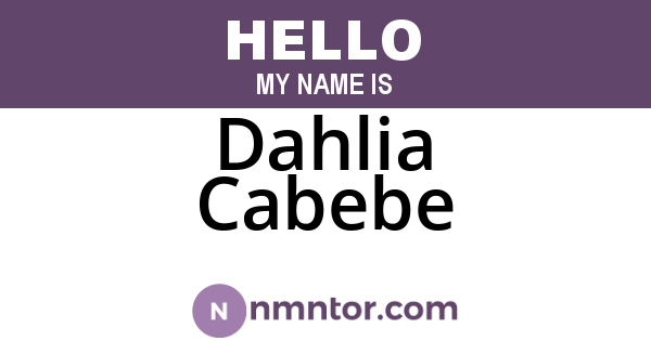 Dahlia Cabebe
