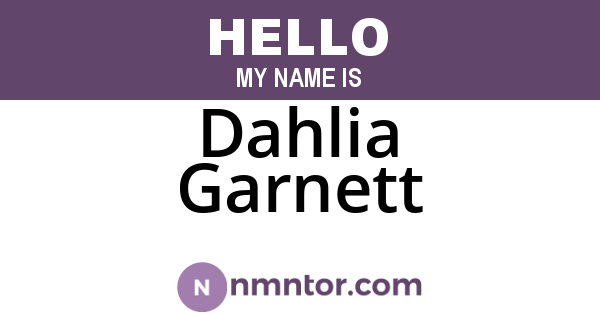 Dahlia Garnett