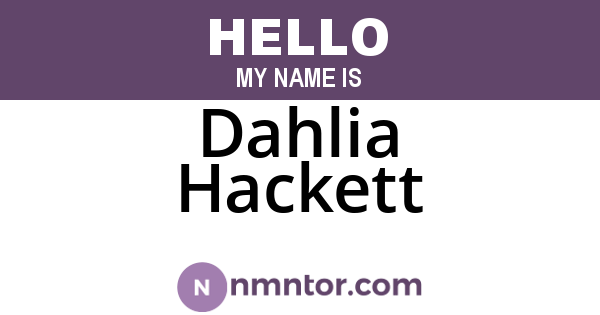 Dahlia Hackett