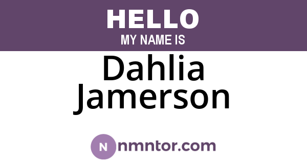 Dahlia Jamerson