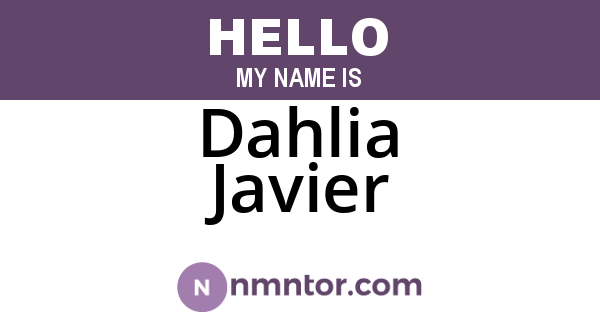 Dahlia Javier