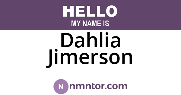 Dahlia Jimerson