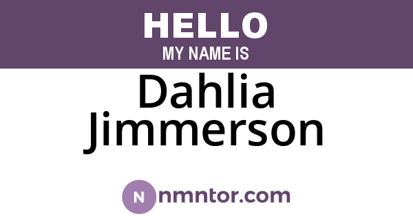 Dahlia Jimmerson