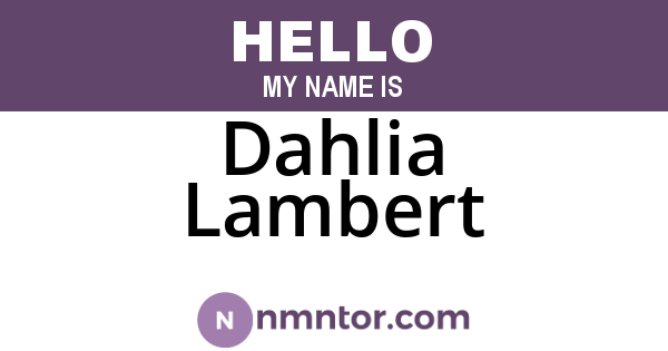 Dahlia Lambert