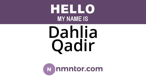 Dahlia Qadir