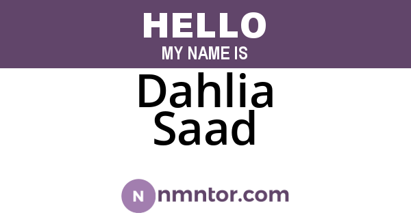 Dahlia Saad