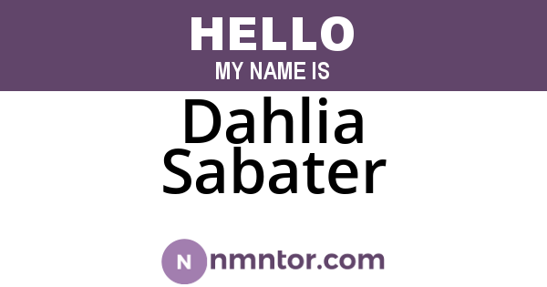 Dahlia Sabater