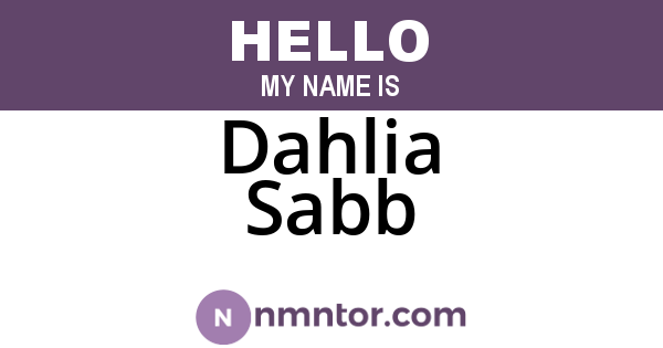 Dahlia Sabb