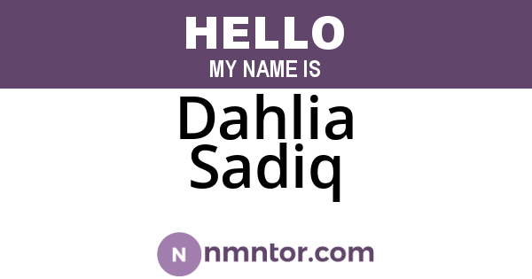 Dahlia Sadiq