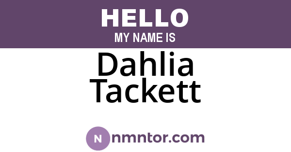 Dahlia Tackett