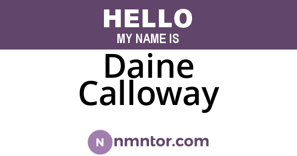 Daine Calloway