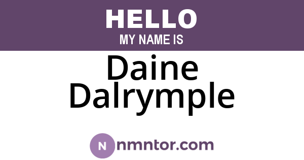 Daine Dalrymple