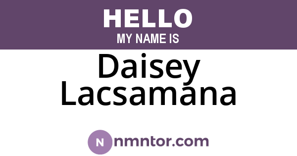 Daisey Lacsamana