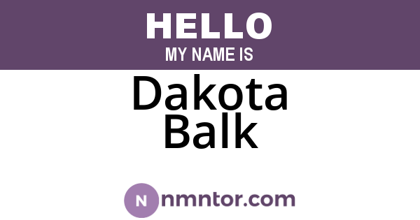 Dakota Balk