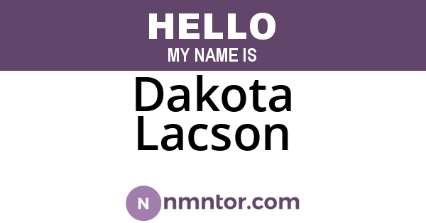 Dakota Lacson