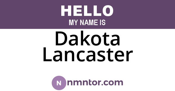 Dakota Lancaster