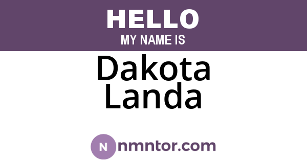 Dakota Landa